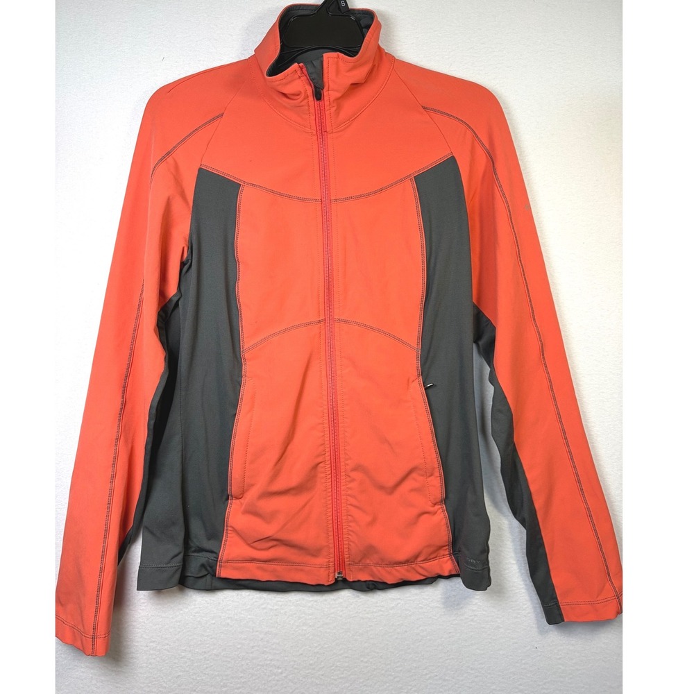 Columbia Titanium Jacket Women Small Orange Gray Excellent Full Zip Hiking Layer